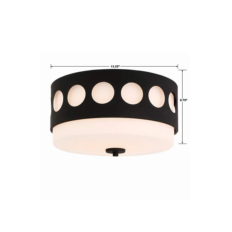 Image 5 Crystorama Kirby 13 1/4" Wide Black Forged Ceiling Light more views