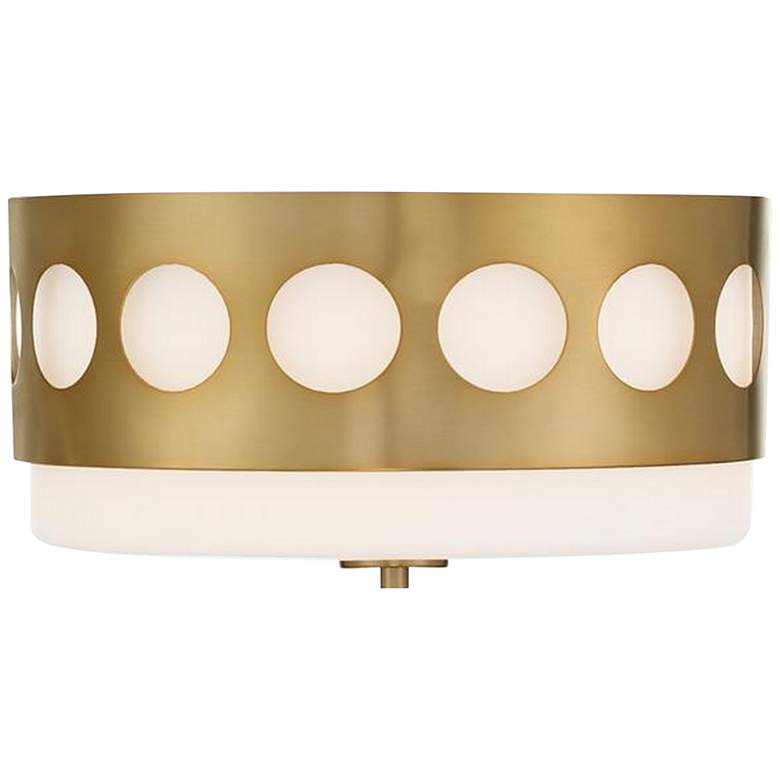 Image 2 Crystorama Kirby 13 1/4 inchWide Vibrant Gold Drum Ceiling Light