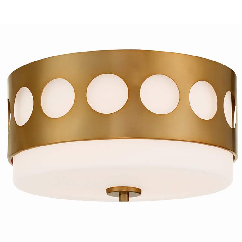 Image 2 Crystorama Kirby 13 1/4"Wide Vibrant Gold Drum Ceiling Light