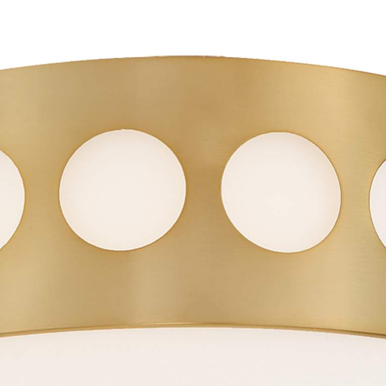 Image 3 Crystorama Kirby 13 1/4"Wide Vibrant Gold Drum Ceiling Light more views