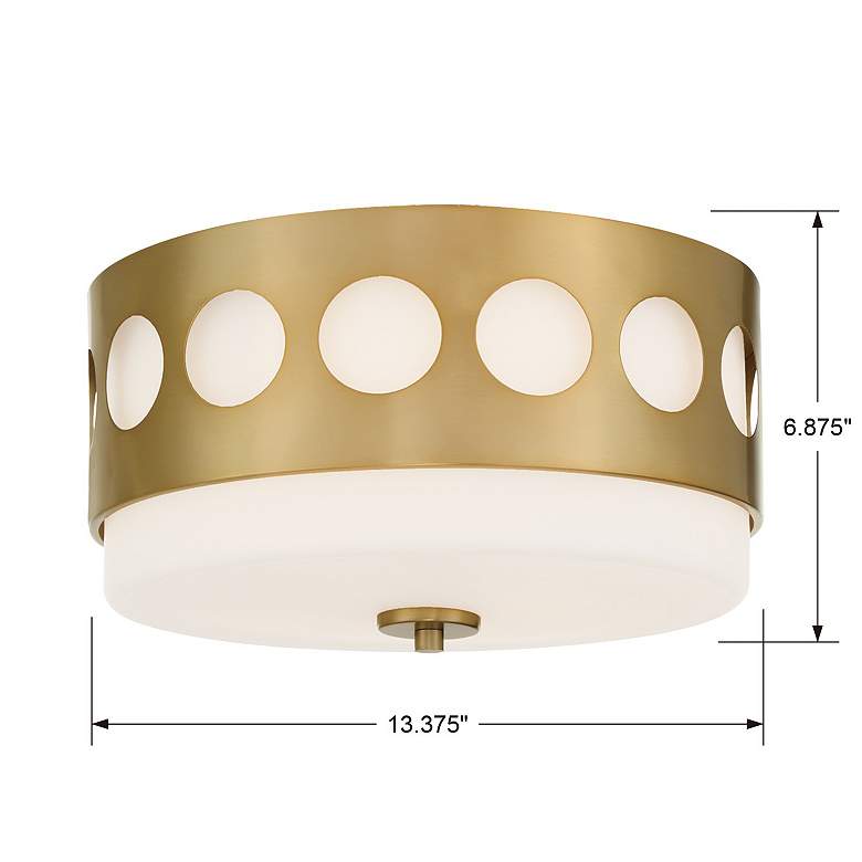 Image 6 Crystorama Kirby 13 1/4"Wide Vibrant Gold Drum Ceiling Light more views