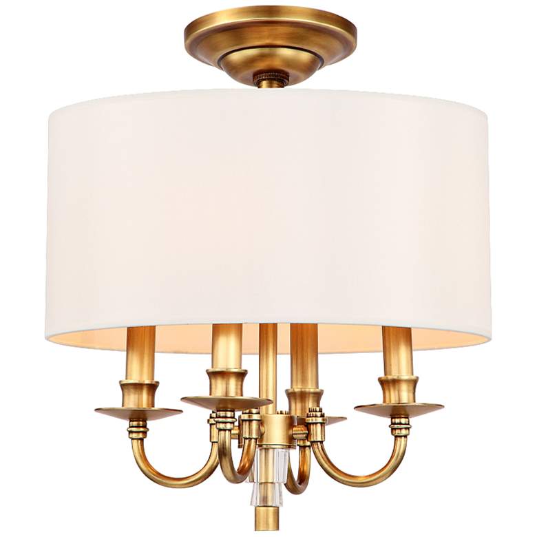 Image 1 Crystorama Lawson 15 inch Wide Aged Brass Ceiling Light
