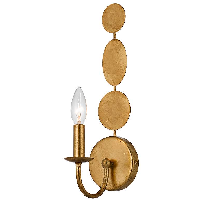 Image 1 Crystorama Layla 15 1/2 inch High Antique Gold Wall Sconce