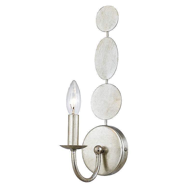 Image 1 Crystorama Layla 15 1/2" High Antique Silver Wall Sconce