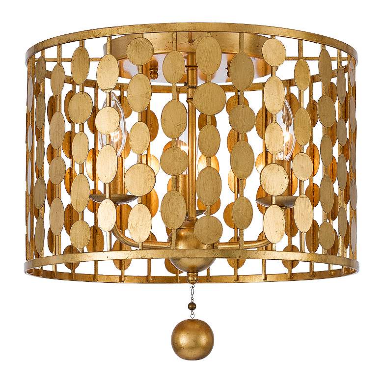 Image 2 Crystorama Layla 15" Wide Antique Gold Ceiling Light