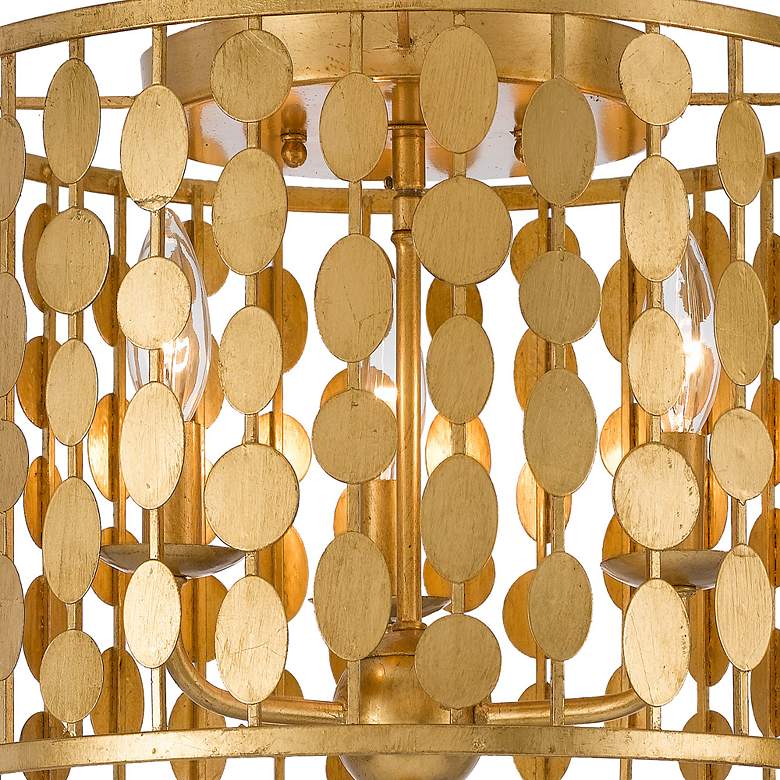 Image 4 Crystorama Layla 15" Wide Antique Gold Ceiling Light more views