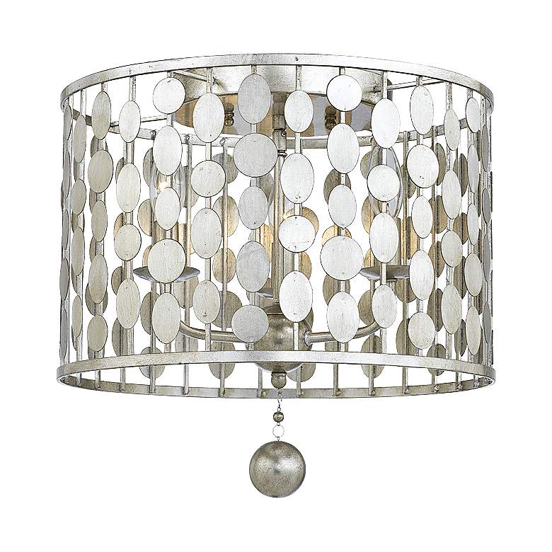 Image 1 Crystorama Layla 15" Wide Antique Silver Ceiling Light