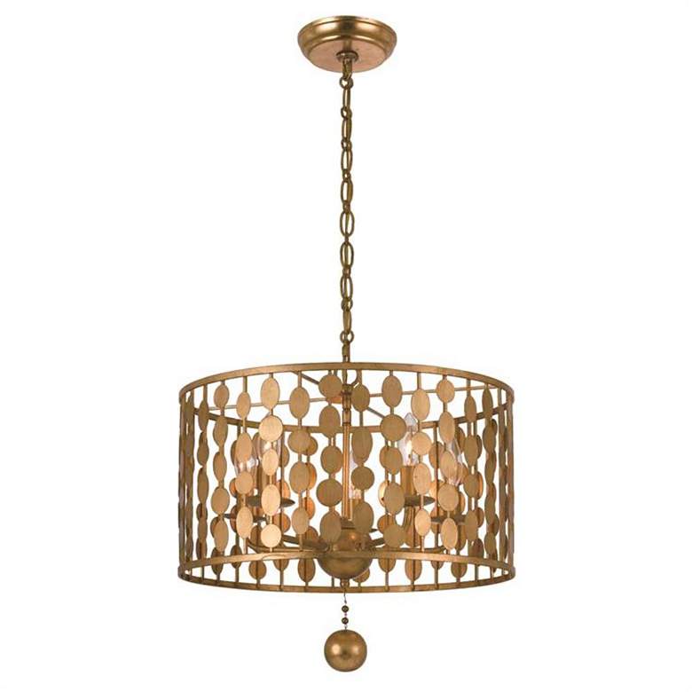Image 4 Crystorama Layla 18" Wide Antique Gold 5-Light Pendant more views