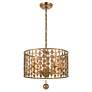 4_Crystorama Layla 18" Wide Antique Gold 5-Light Pendant more views