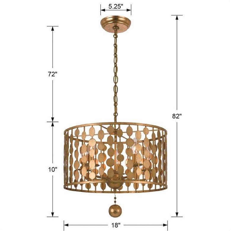 Image 7 Crystorama Layla 18" Wide Antique Gold 5-Light Pendant more views