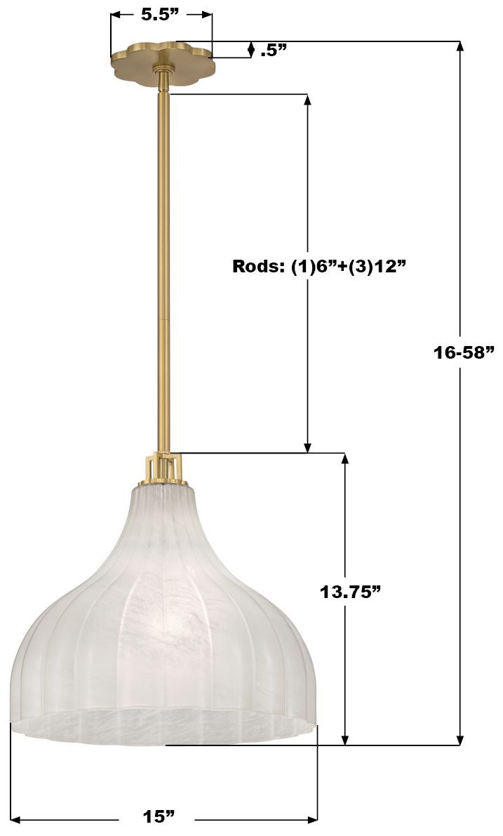 Image 7 Crystorama Layton 15'' Luxe Gold Pendant more views