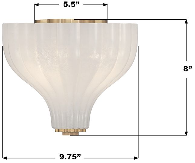 Crystorama Layton 9.75'' Luxe Gold Semi Flush Mount