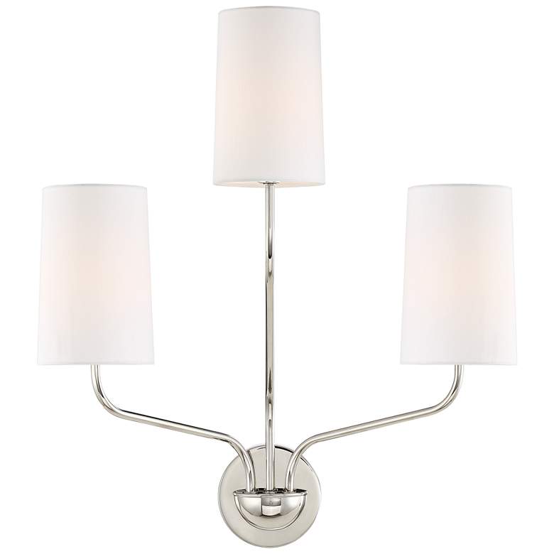 Image 1 Crystorama Leigh 22"H Polished Nickel 3-Light Wall Sconce