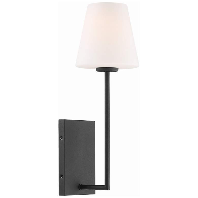 Image 1 Crystorama Lena 17 1/2" Wide Black Forged Wall Sconce