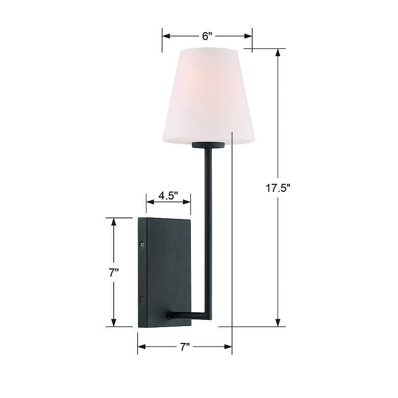Image 6 Crystorama Lena 17 1/2" Wide Black Forged Wall Sconce more views