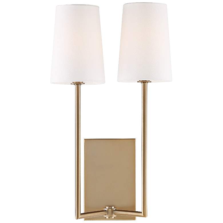Image 1 Crystorama Lena 18 inch High 2-Light Vibrant Gold Wall Sconce