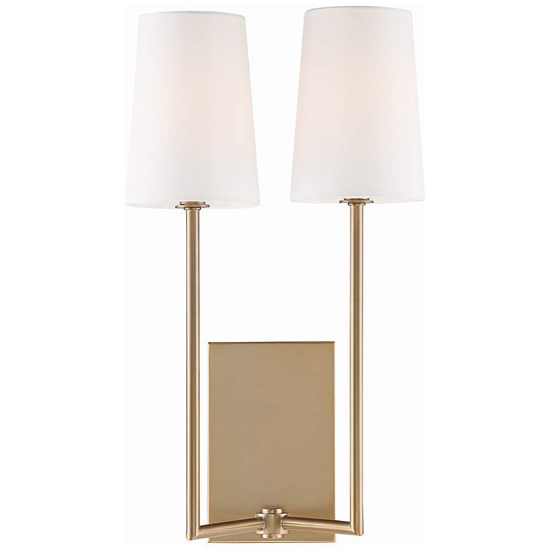Image 1 Crystorama Lena 18" High 2-Light Vibrant Gold Wall Sconce