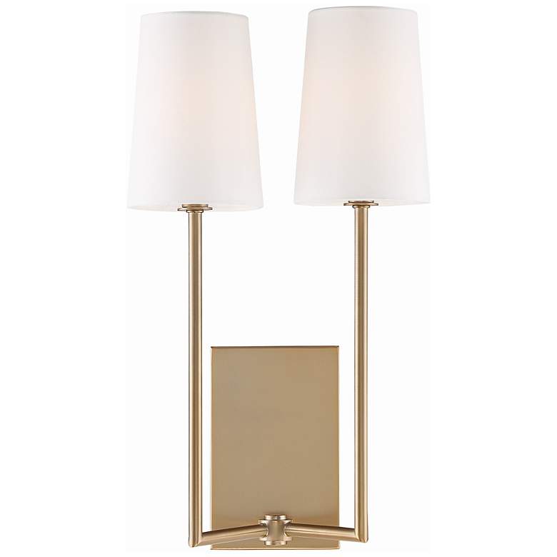 Image 1 Crystorama Lena 18 inch High 2-Light Vibrant Gold Wall Sconce