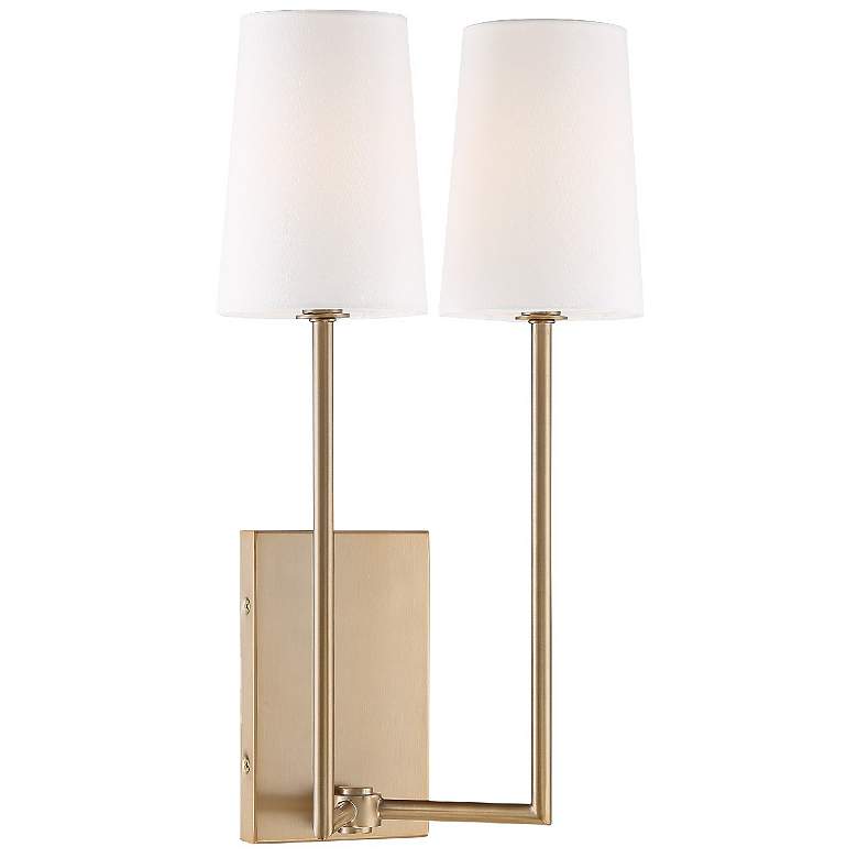 Image 2 Crystorama Lena 18 inch High 2-Light Vibrant Gold Wall Sconce more views