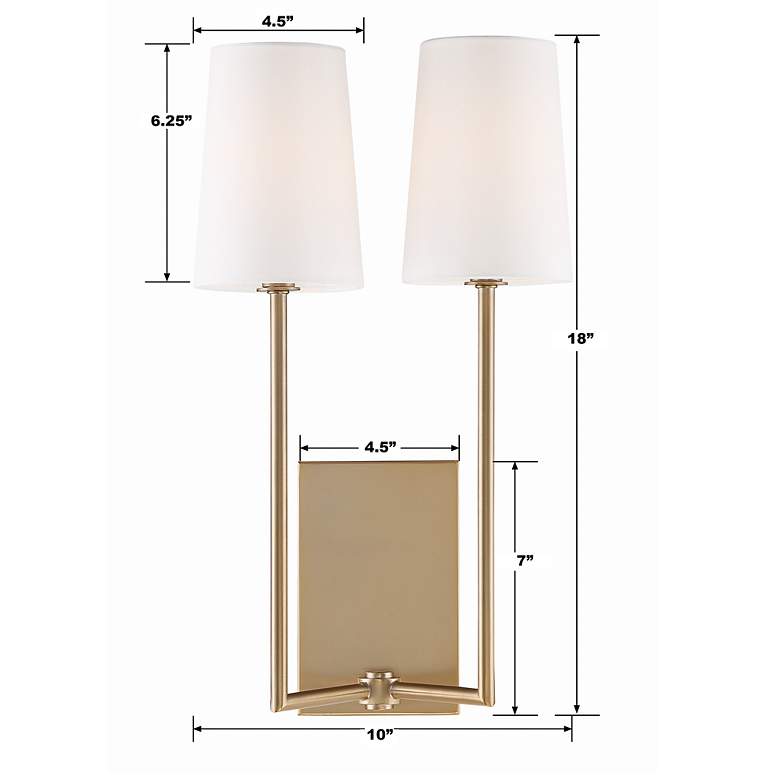 Image 7 Crystorama Lena 18" High 2-Light Vibrant Gold Wall Sconce more views
