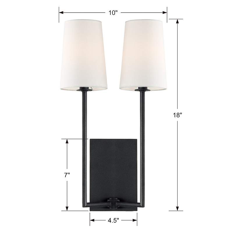 Image 5 Crystorama Lena 18" High Black Forged 2-Light Wall Sconce more views
