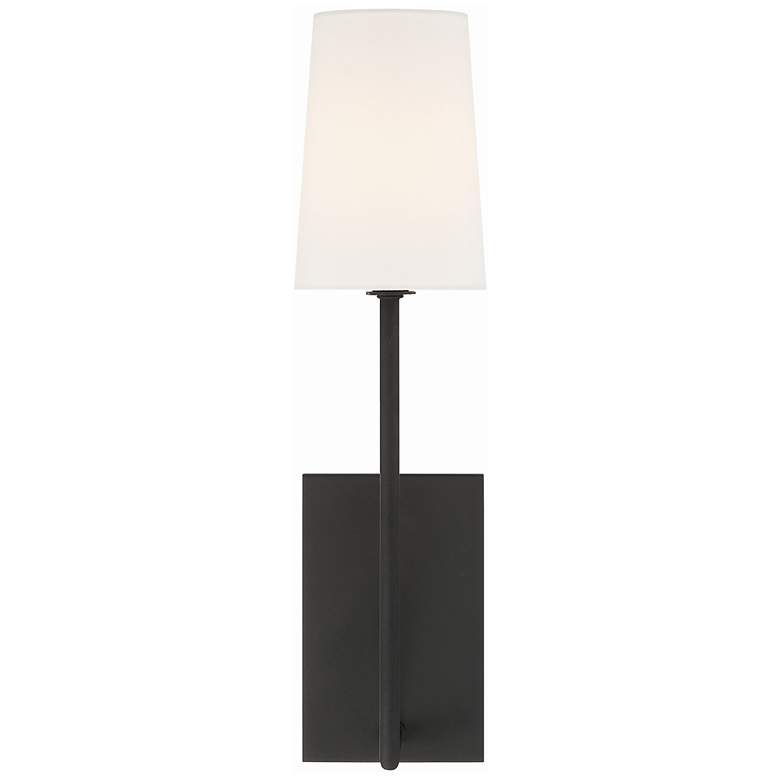 Image 2 Crystorama Lena 18" High Black Forged Wall Sconce