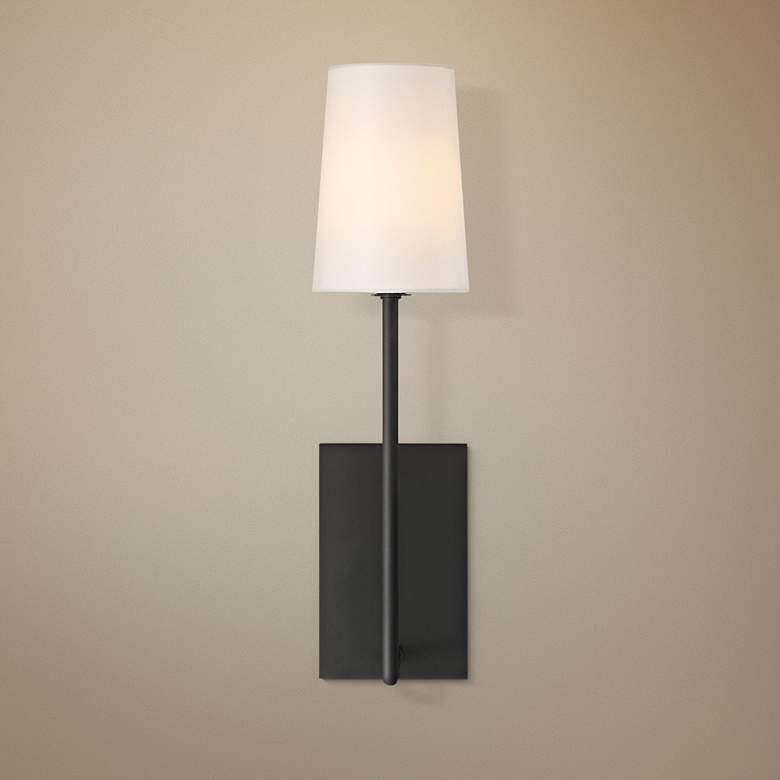 Image 1 Crystorama Lena 18" High Black Forged Wall Sconce