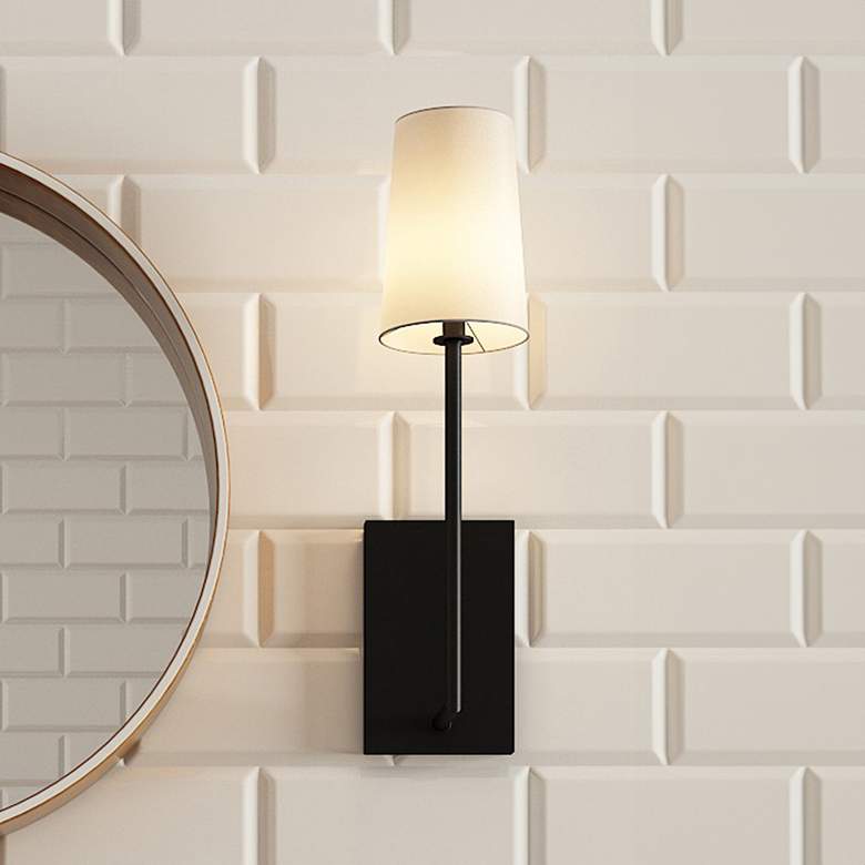 Image 1 Crystorama Lena 18" High Black Forged Wall Sconce