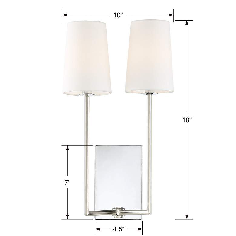 Image 4 Crystorama Lena 18" High Polished Chrome 2-Light Wall Sconce more views