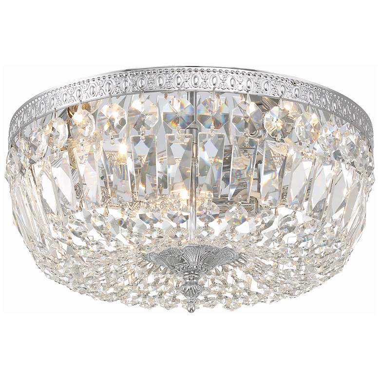 Image 2 Crystorama Lexington 14" Chrome and Crystal Glass Dome Ceiling Light