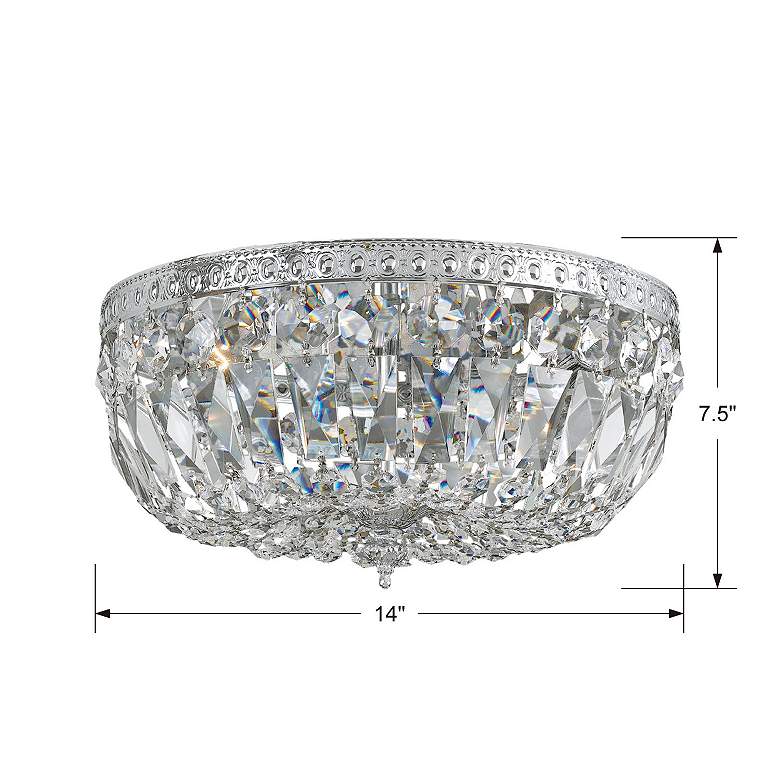 Image 7 Crystorama Lexington 14" Chrome and Crystal Glass Dome Ceiling Light more views