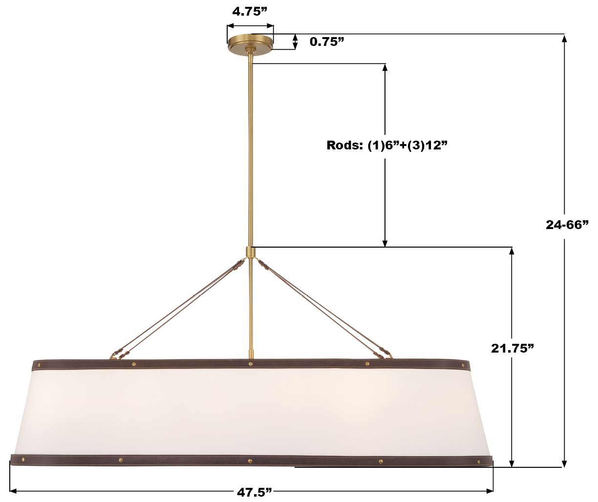 Image 7 Crystorama Libby Langdon Callahan 47.5'' Luxe Gold Linear Oval Chandelier more views