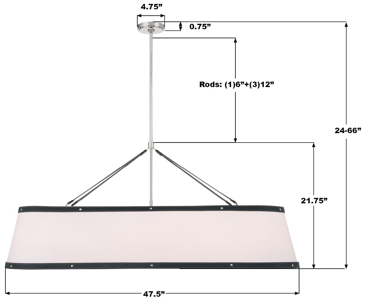Image 7 Crystorama Libby Langdon Callahan 47.5'' Polished Nickel Linear Chandelier more views