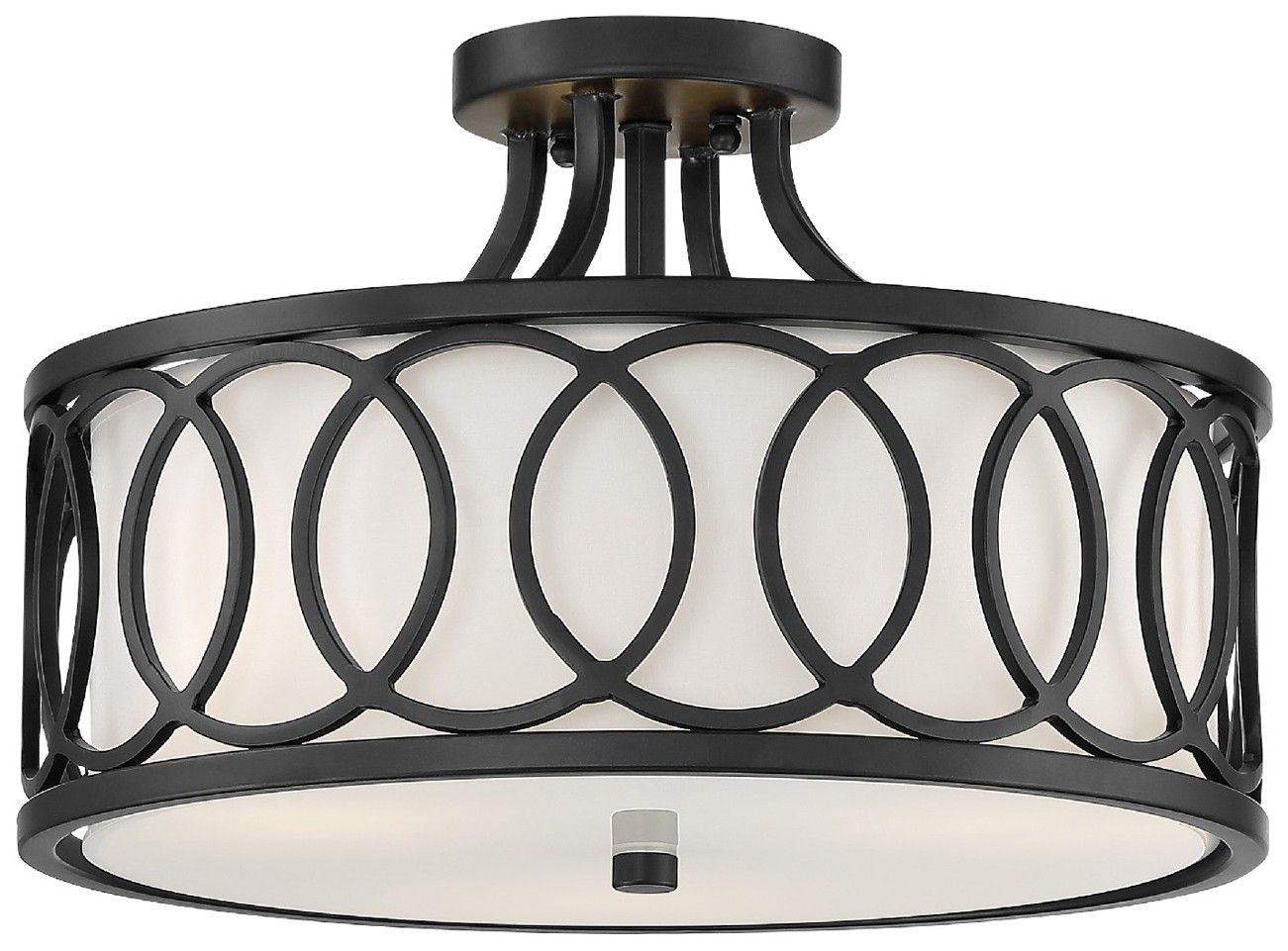 Image 2 Crystorama Libby Langdon Graham 15'' Matte Black Semi Flush Mount
