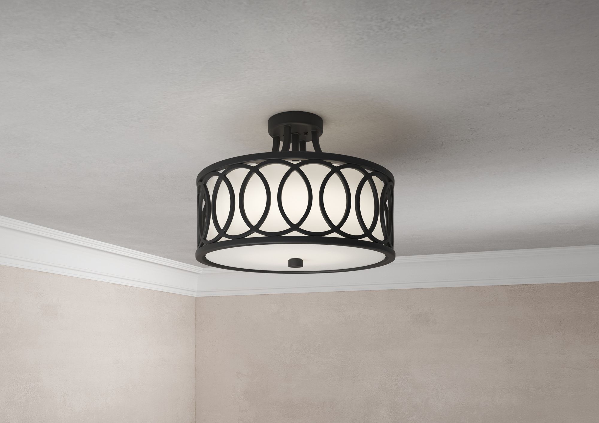 Image 6 Crystorama Libby Langdon Graham 15'' Matte Black Semi Flush Mount more views