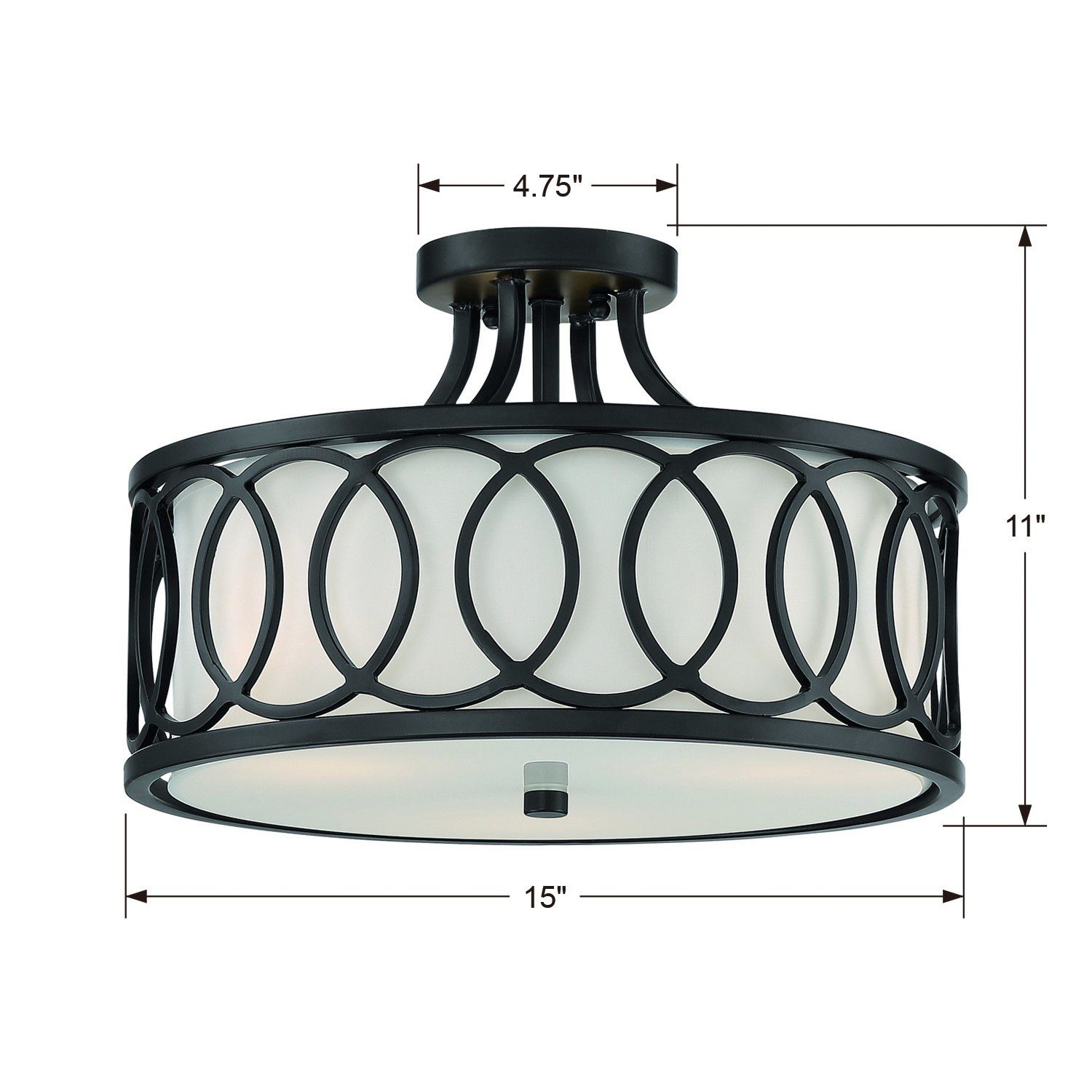 Image 7 Crystorama Libby Langdon Graham 15'' Matte Black Semi Flush Mount more views
