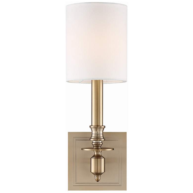 Image 1 Crystorama Lloyd 13 1/2 inch High Aged Brass Wall Sconce