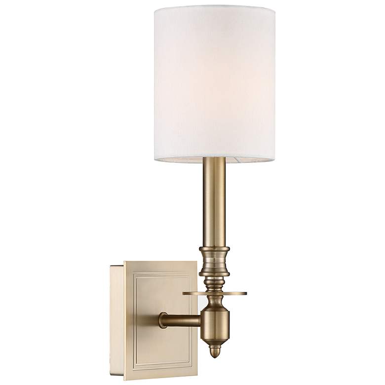 Image 2 Crystorama Lloyd 13 1/2" High Aged Brass Wall Sconce more views