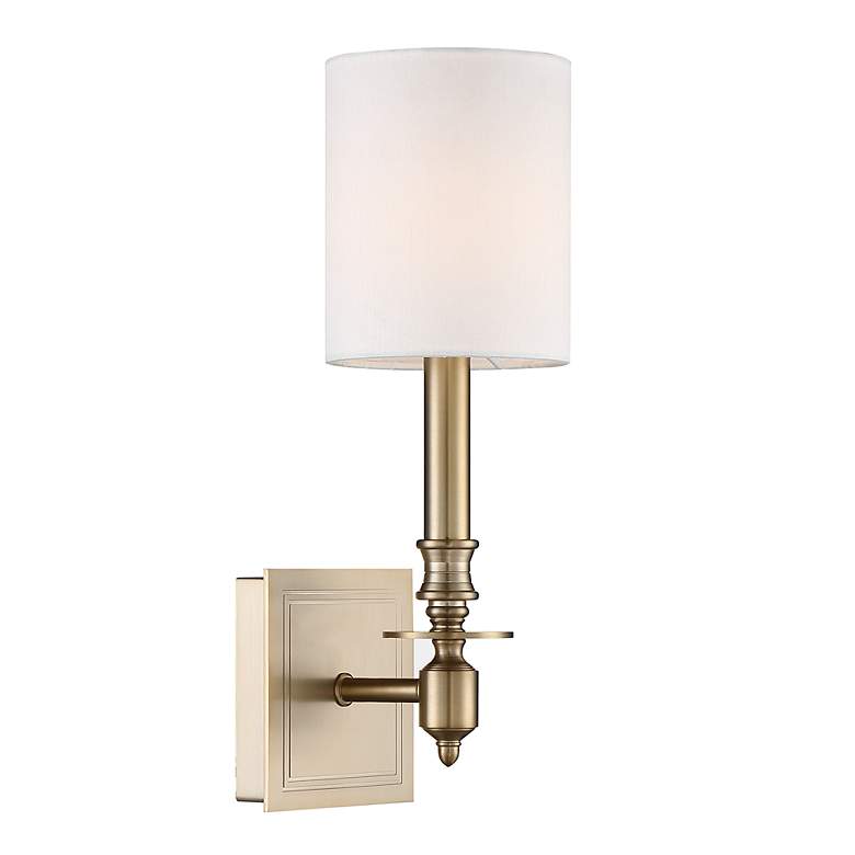 Image 2 Crystorama Lloyd 13 1/2" High Aged Brass Wall Sconce more views
