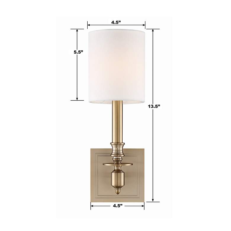 Image 7 Crystorama Lloyd 13 1/2" High Aged Brass Wall Sconce more views
