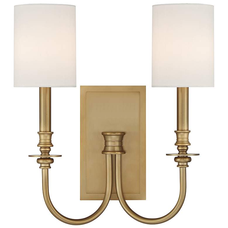 Image 2 Crystorama Lloyd 16" High Aged Brass 2-Light Wall Sconce