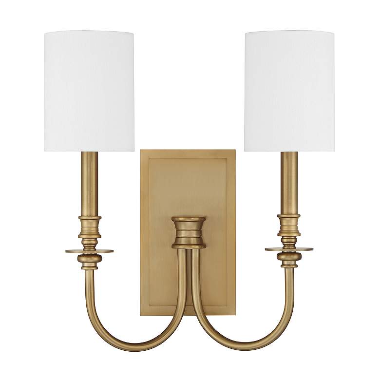 Image 3 Crystorama Lloyd 16" High Aged Brass 2-Light Wall Sconce more views