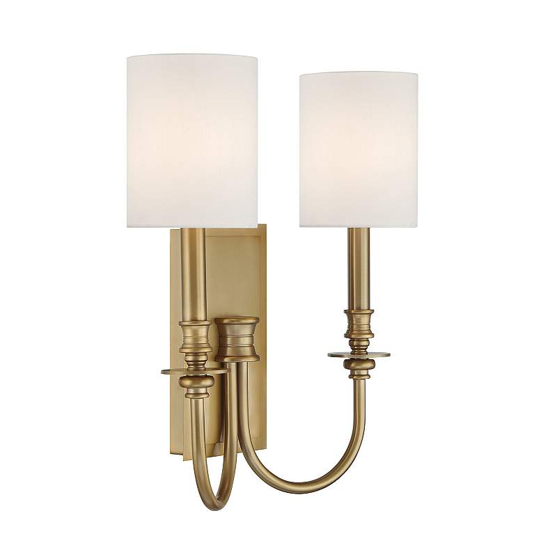 Image 4 Crystorama Lloyd 16" High Aged Brass 2-Light Wall Sconce more views