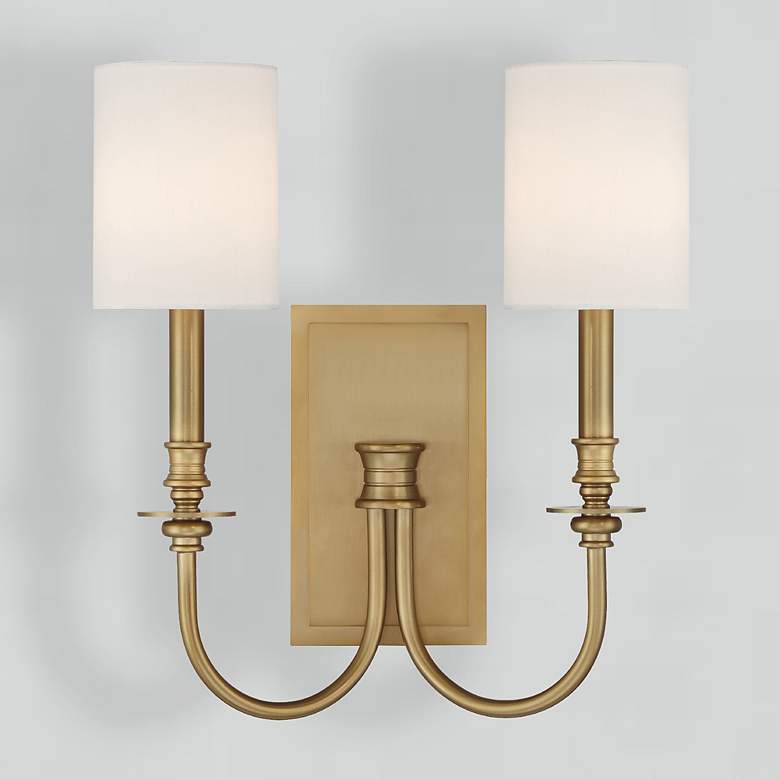 Image 7 Crystorama Lloyd 16" High Aged Brass 2-Light Wall Sconce more views