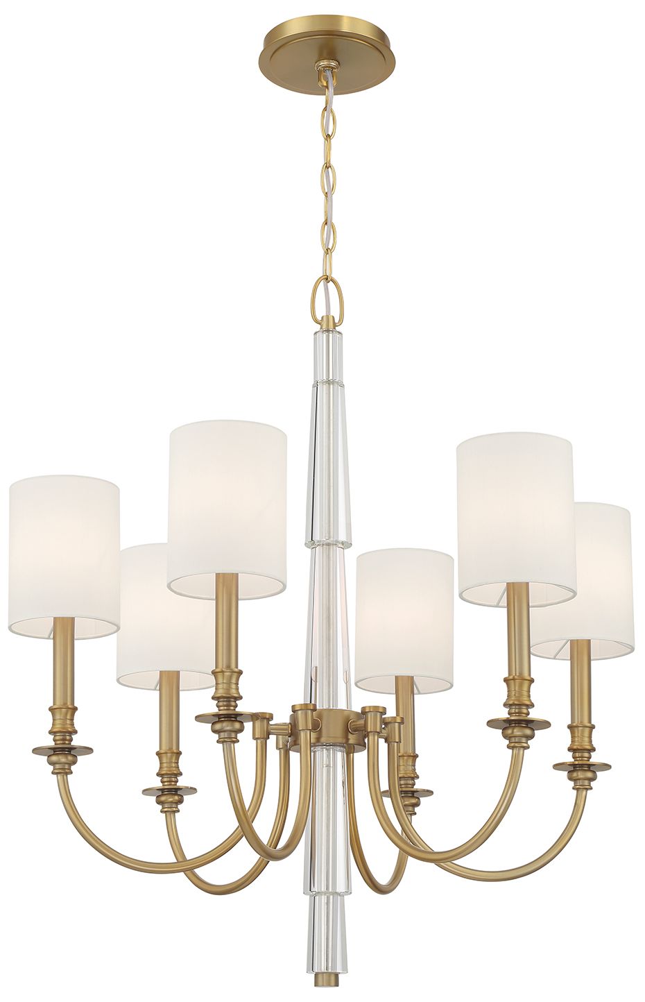 Crystorama Lloyd 26'' Aged Brass Chandelier