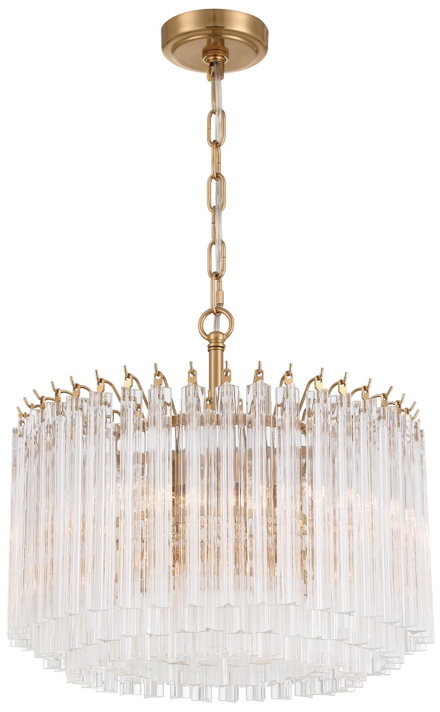Crystorama Lofton 18'' Aged Brass Chandelier
