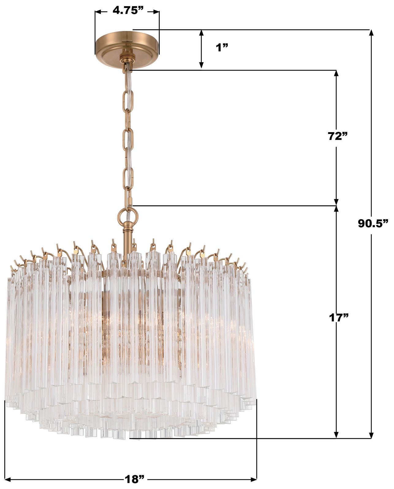 Crystorama Lofton 18'' Aged Brass Chandelier