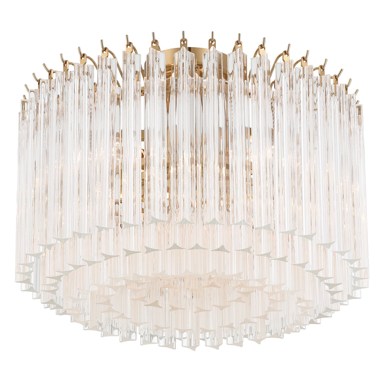 Image 6 Crystorama Lofton 18'' Aged Brass Semi Flush Mount more views