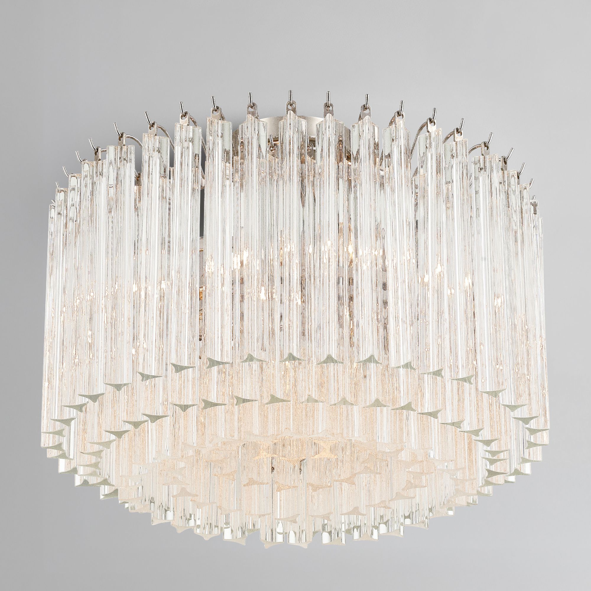 Crystorama Lofton 18'' Polished Nickel Semi Flush Mount