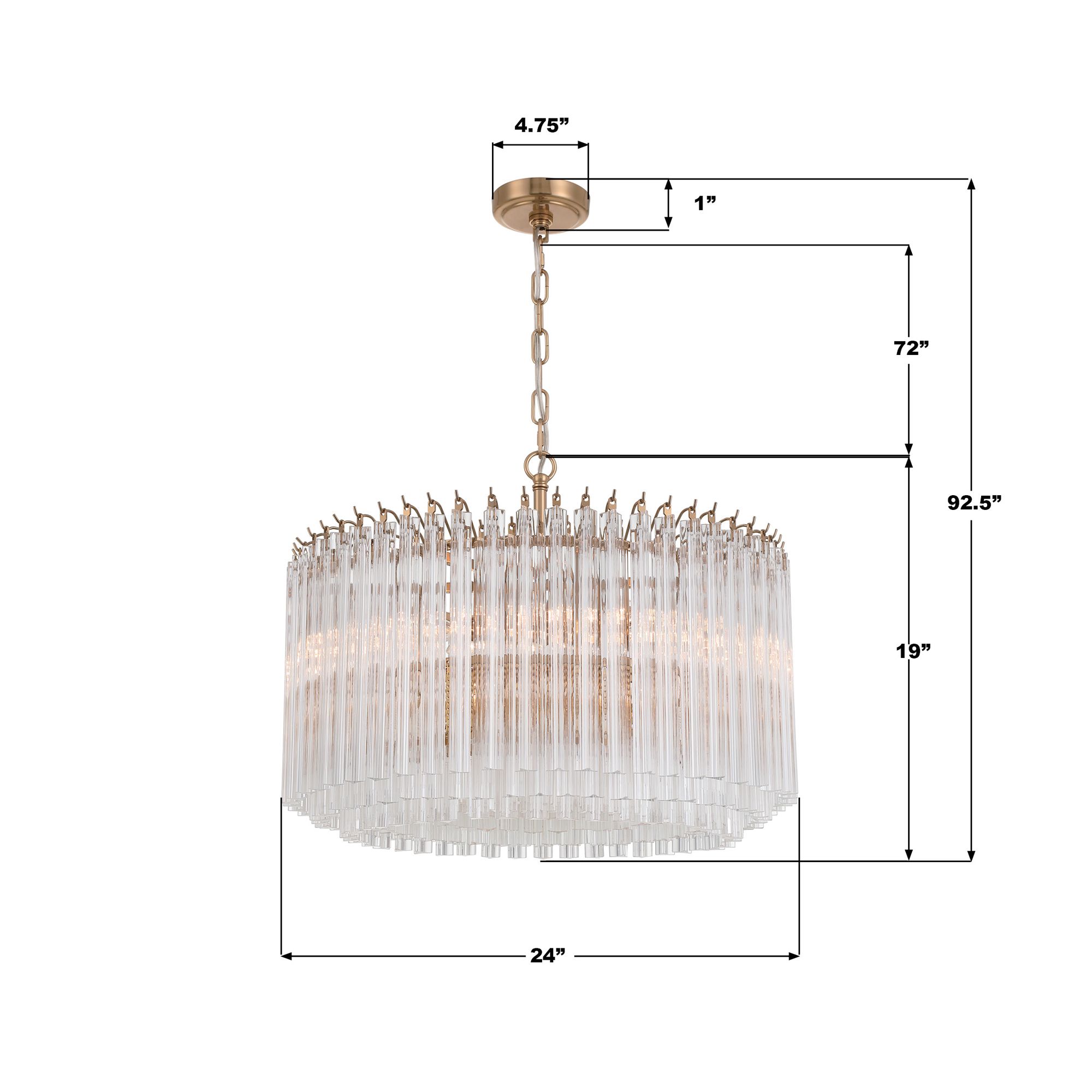 Image 7 Crystorama Lofton 24'' Aged Brass Chandelier more views